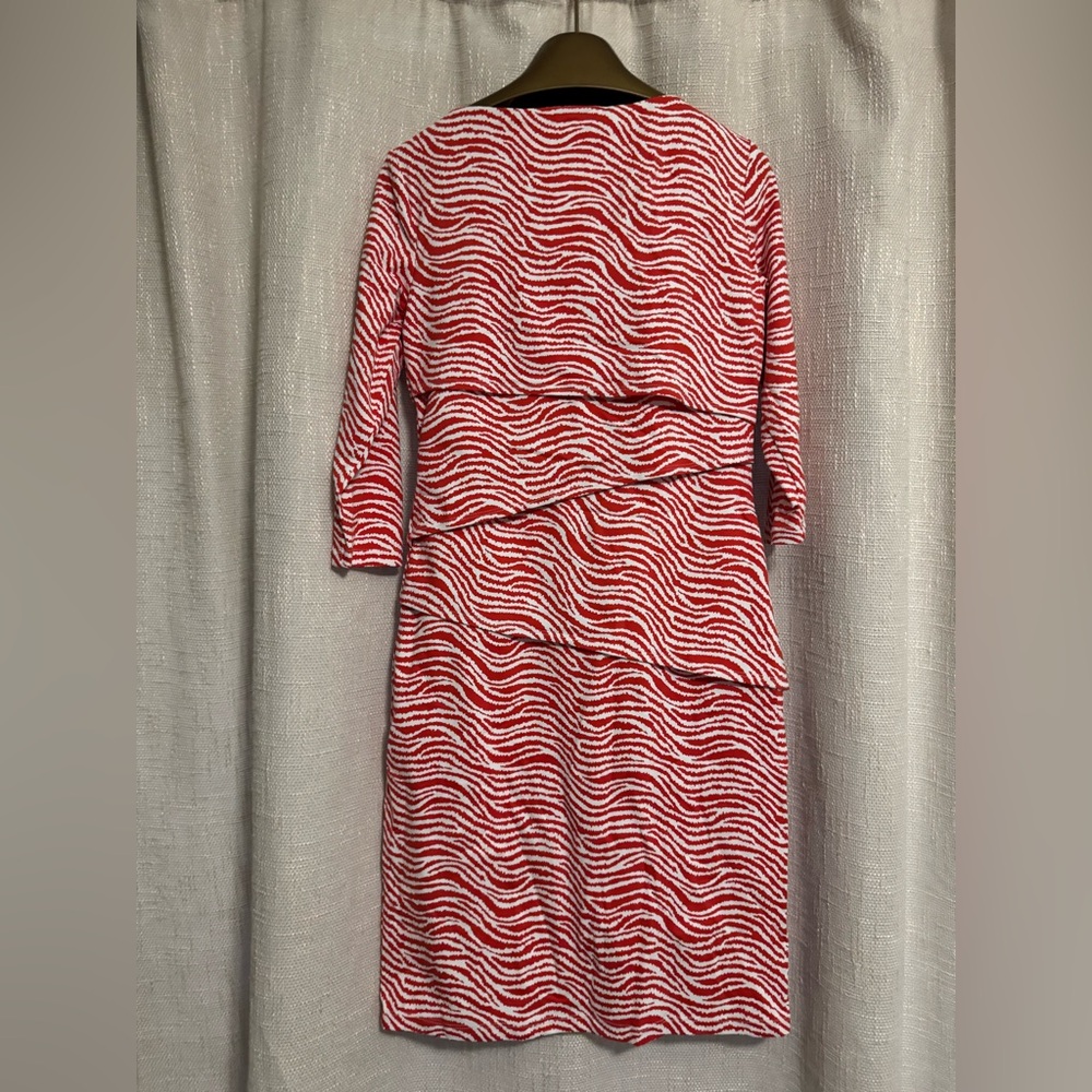 J. McLaughlin Red and White Long Sleeve Dress - Picture 4 of 4